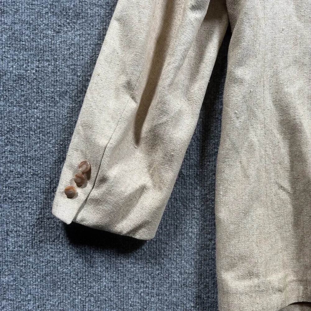 Vintage Pagano West Blazer Coat Mens 40 Beige Notch Lapel Western Preppy Career
